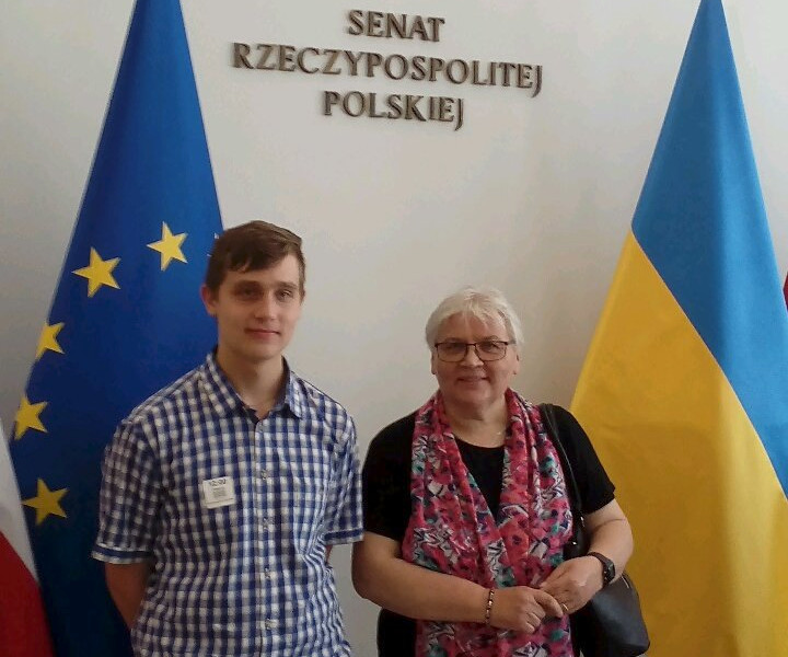 Mateusz Banaszczyk z klasy II F z opiekunem 