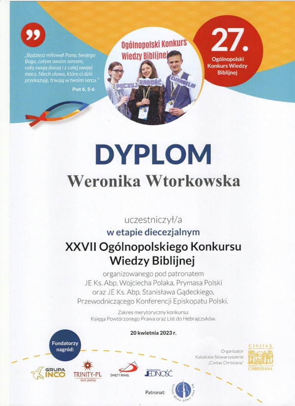 zdjęcie nr 3 - KONKURS WIEDZY BIBLIJNEJ