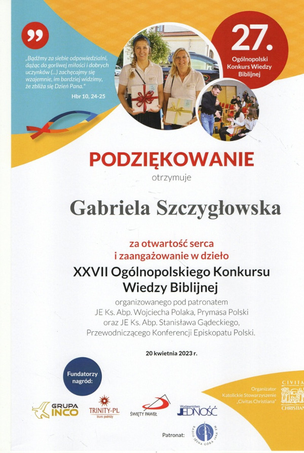 zdjęcie nr 6 - KONKURS WIEDZY BIBLIJNEJ