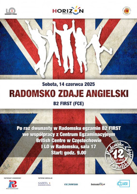 Plakat przedsięwzięcia edukacyjnego Radomsko Zdaje Angielski 