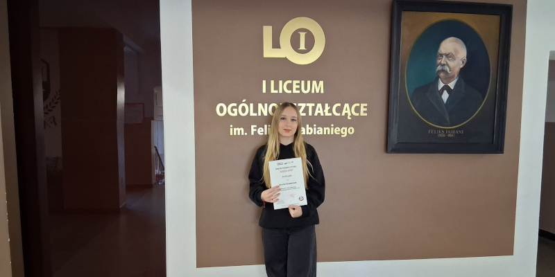 Blanka Grzesiczak, uczennica klasy I C  