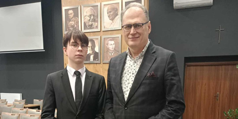 Kacper Śliwiński z Prezydentem miasta