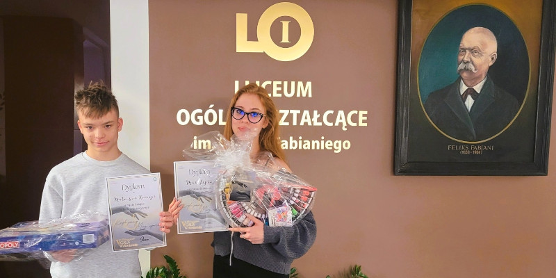  Mateusz Kociuga z&nbsp;klasy I&nbsp;F,Maja Lipina z&nbsp;klasy IV E1