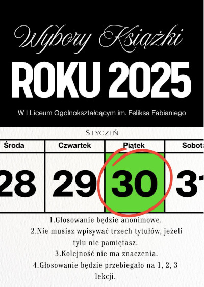 Plakat - wybory książki roku 2025