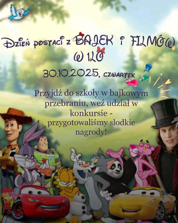  Plakat - dzień postaci z bajek i filmów