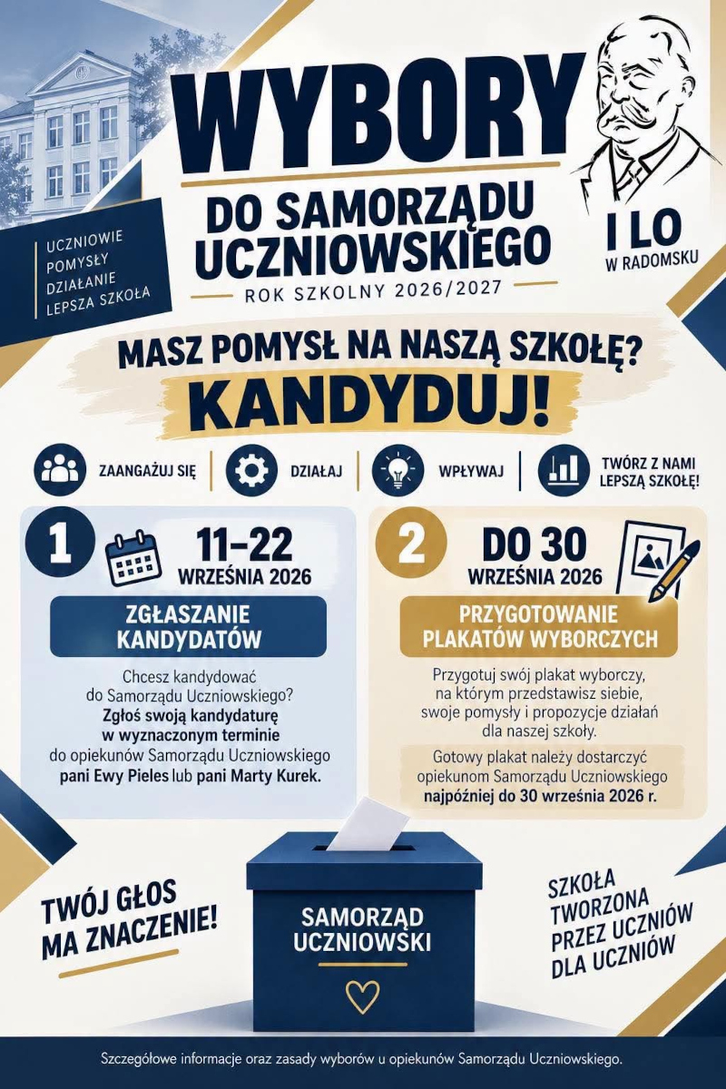  Plakat  -wybory samorządu uczniowskiego