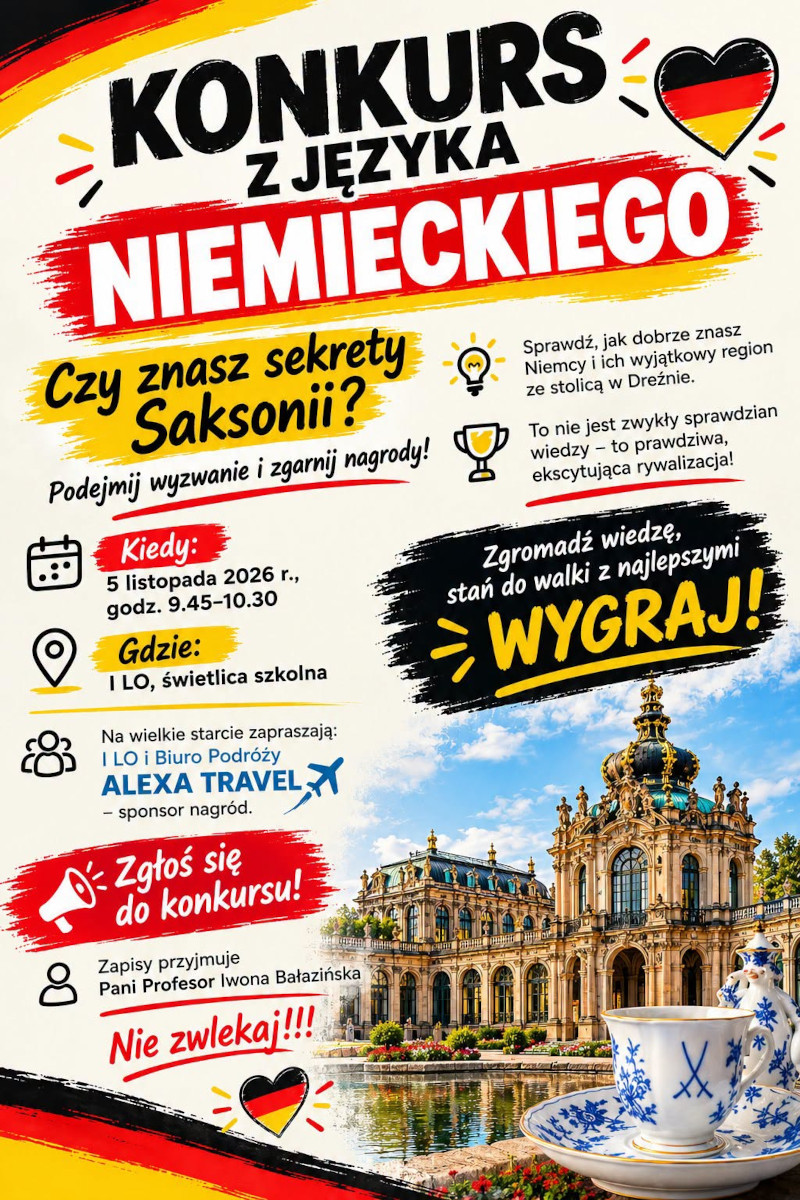  Plakat  -Konkurs z&nbsp;języka niemieckiego